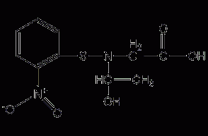 N-[(邻硝苯基)硫醇-L-苏氨酸结构式