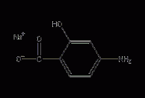 4-氨基水杨酸钠结构式