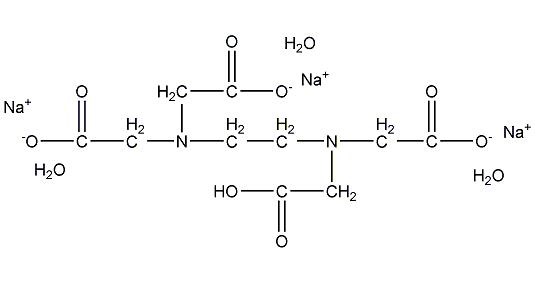 乙二胺-N,N,N',N'-四三钠盐三水结构式